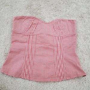 Strapless tube top checkered